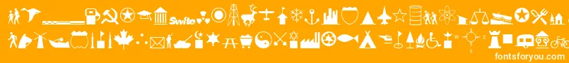 InternationalIconsA Font – White Fonts on Orange Background