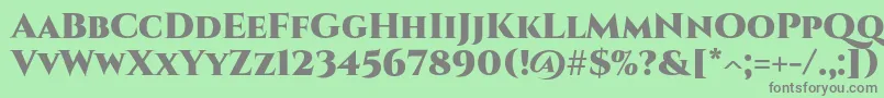 フォントCinzelBlack – 緑の背景に灰色の文字