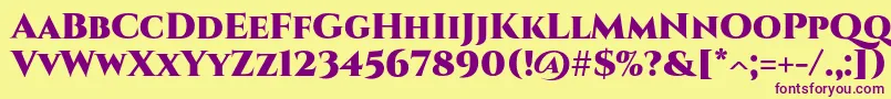 CinzelBlack-fontti – violetit fontit keltaisella taustalla