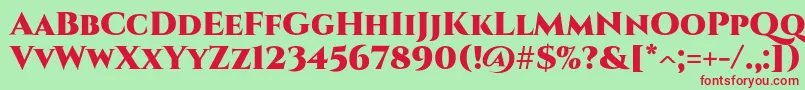 CinzelBlack Font – Red Fonts on Green Background