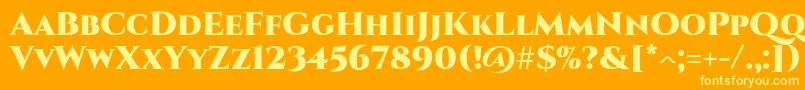Шрифт CinzelBlack – жёлтые шрифты на оранжевом фоне