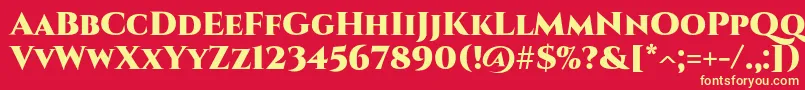 フォントCinzelBlack – 黄色の文字、赤い背景