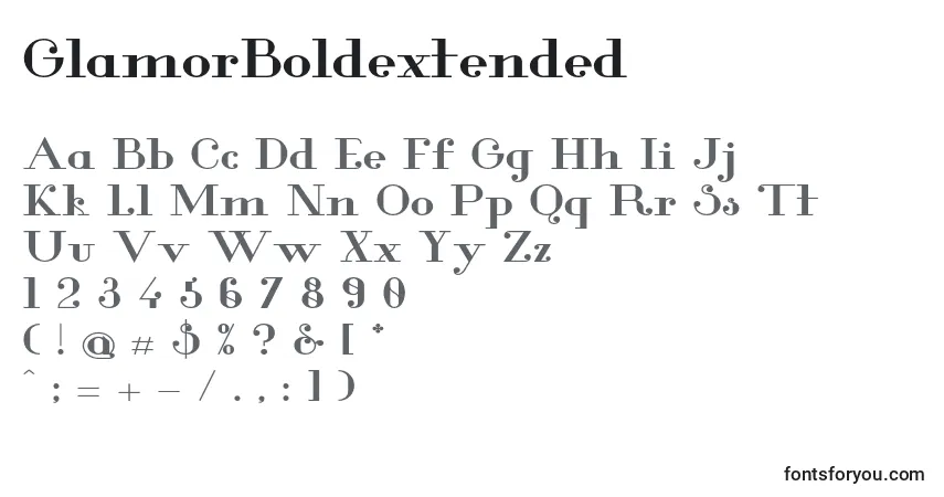 GlamorBoldextended Font – alphabet, numbers, special characters