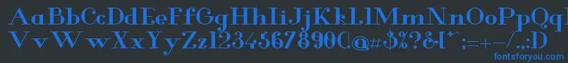 GlamorBoldextended Font – Blue Fonts on Black Background