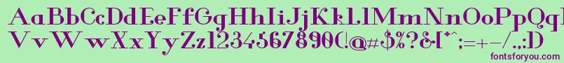 GlamorBoldextended Font – Purple Fonts on Green Background