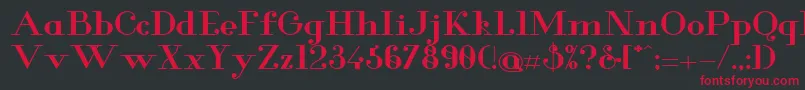 フォントGlamorBoldextended – 黒い背景に赤い文字