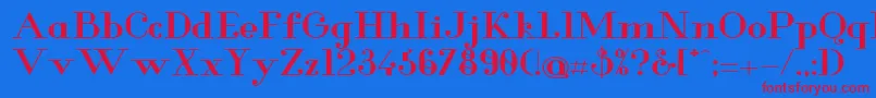 GlamorBoldextended Font – Red Fonts on Blue Background