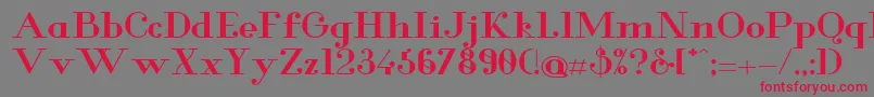 GlamorBoldextended Font – Red Fonts on Gray Background