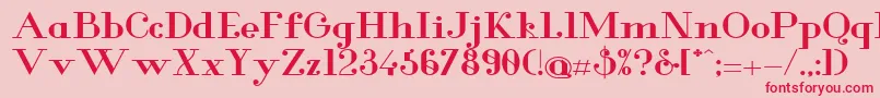 フォントGlamorBoldextended – ピンクの背景に赤い文字