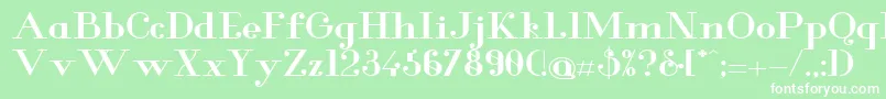 フォントGlamorBoldextended – 緑の背景に白い文字