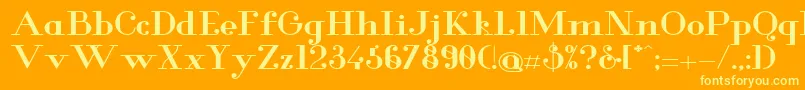 GlamorBoldextended Font – Yellow Fonts on Orange Background