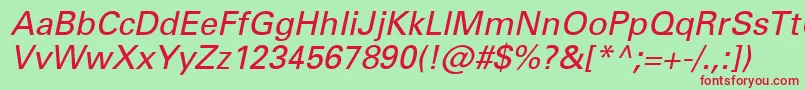フォントNovaSsiItalic – 赤い文字の緑の背景