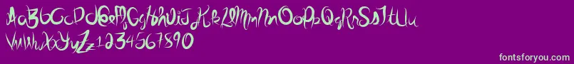 Stolenscript Font – Green Fonts on Purple Background