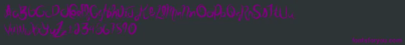 Czcionka Stolenscript – fioletowe czcionki na czarnym tle