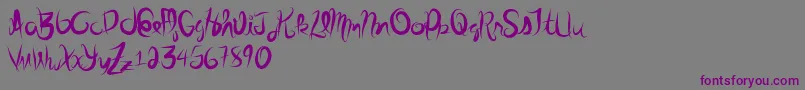 Stolenscript-Schriftart – Violette Schriften auf grauem Hintergrund