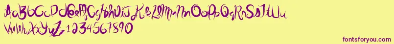 Stolenscript Font – Purple Fonts on Yellow Background