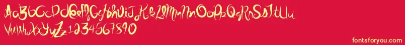 Stolenscript Font – Yellow Fonts on Red Background