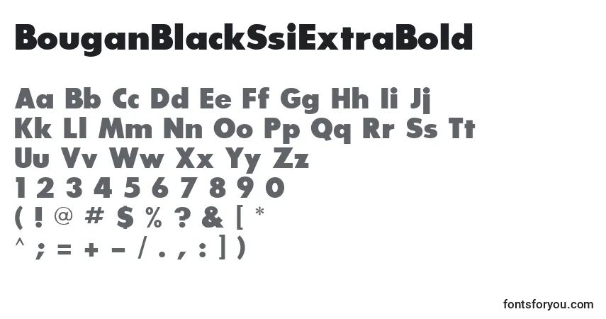 A fonte BouganBlackSsiExtraBold – alfabeto, números, caracteres especiais