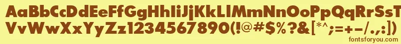 BouganBlackSsiExtraBold Font – Brown Fonts on Yellow Background