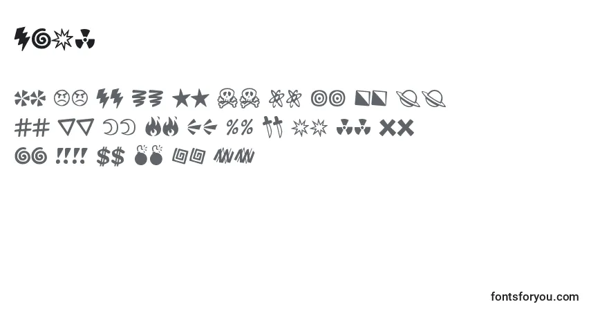 Czcionka Curs – alfabet, cyfry, specjalne znaki