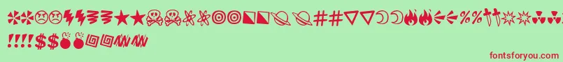Curs Font – Red Fonts on Green Background