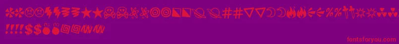 fuente Curs – Fuentes Rojas Sobre Fondo Morado
