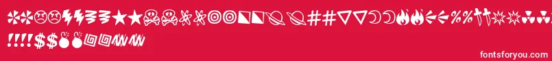 Fonte Curs – fontes brancas em um fundo vermelho
