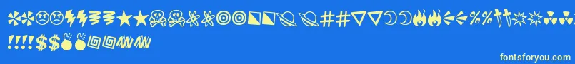 Curs Font – Yellow Fonts on Blue Background
