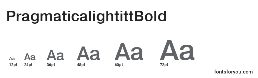 Размеры шрифта PragmaticalightittBold