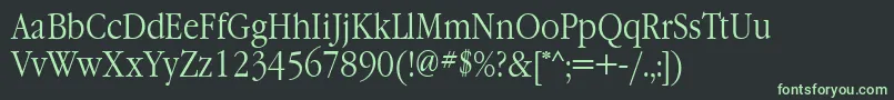 GaramondnarrowgttNormal-fontti – vihreät fontit mustalla taustalla