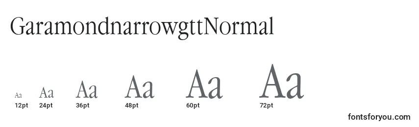 GaramondnarrowgttNormal Font Sizes