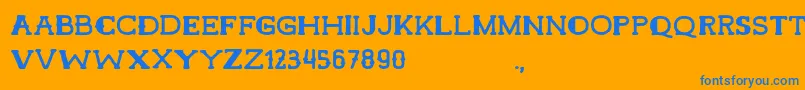 HamerRegular Font – Blue Fonts on Orange Background