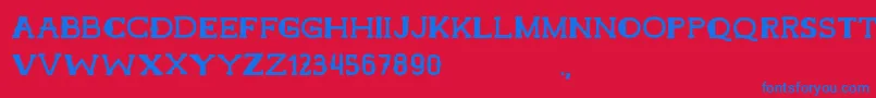 Шрифт HamerRegular – синие шрифты на красном фоне