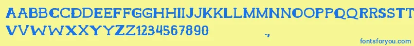 HamerRegular Font – Blue Fonts on Yellow Background