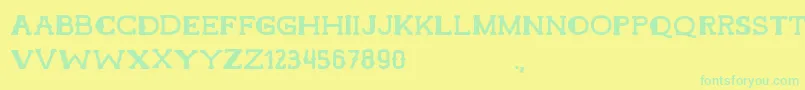 HamerRegular-Schriftart – Grüne Schriften auf gelbem Hintergrund