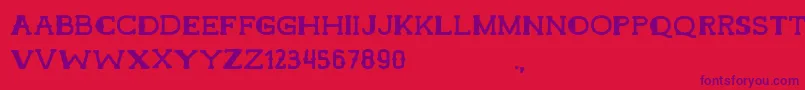 HamerRegular Font – Purple Fonts on Red Background