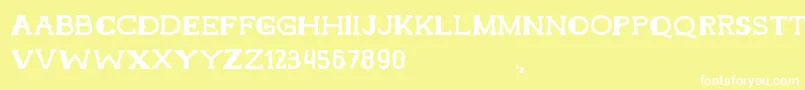フォントHamerRegular – 黄色い背景に白い文字