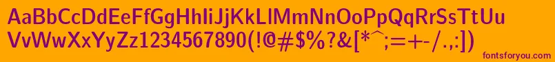 Шрифт Lmsansdemicond10Regular – фиолетовые шрифты на оранжевом фоне