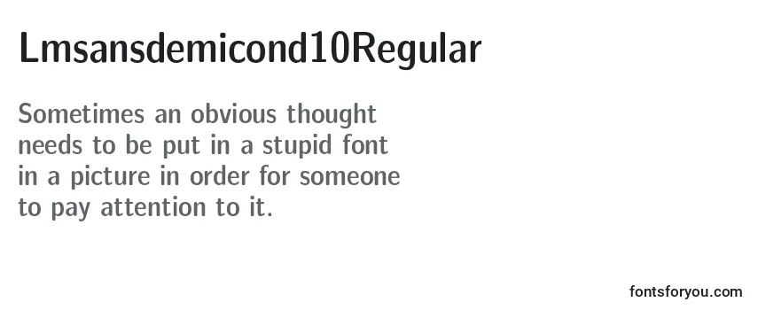 Review of the Lmsansdemicond10Regular Font