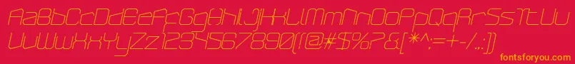 ArcticpatrolThinitalic Font – Orange Fonts on Red Background