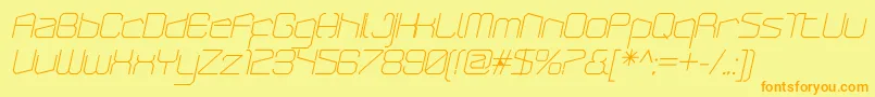 ArcticpatrolThinitalic Font – Orange Fonts on Yellow Background