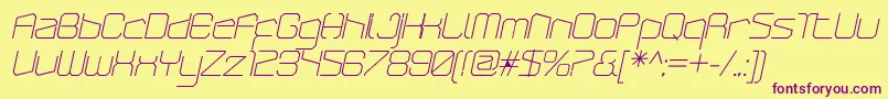 ArcticpatrolThinitalic Font – Purple Fonts on Yellow Background