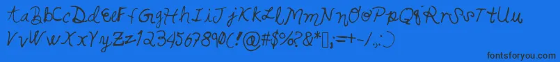 Swirlsandcurls Font – Black Fonts on Blue Background