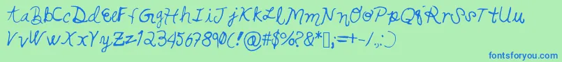 Swirlsandcurls Font – Blue Fonts on Green Background