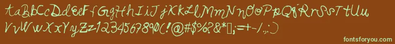 Swirlsandcurls Font – Green Fonts on Brown Background