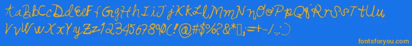 Swirlsandcurls Font – Orange Fonts on Blue Background