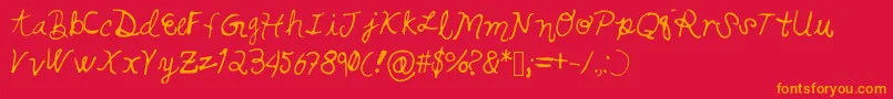 Swirlsandcurls Font – Orange Fonts on Red Background