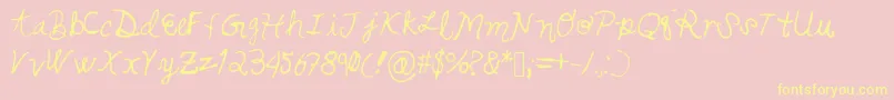 Swirlsandcurls Font – Yellow Fonts on Pink Background