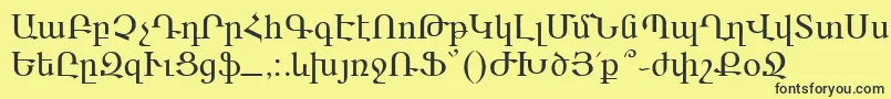 フォントArarat – 黒い文字の黄色い背景