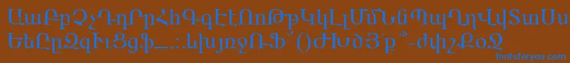 フォントArarat – 茶色の背景に青い文字